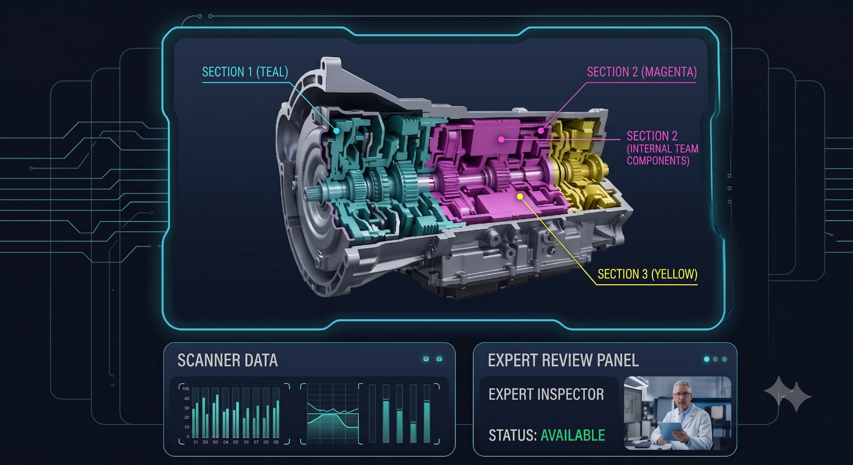 Cutaway machine inner workings
